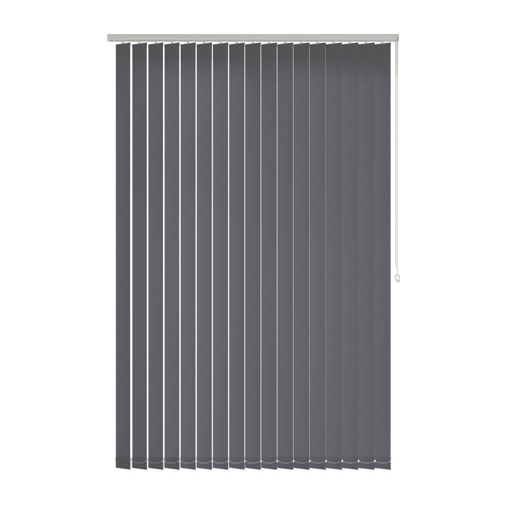 Graphite: The Fabric Box Vertical Blinds Kobe Graphite