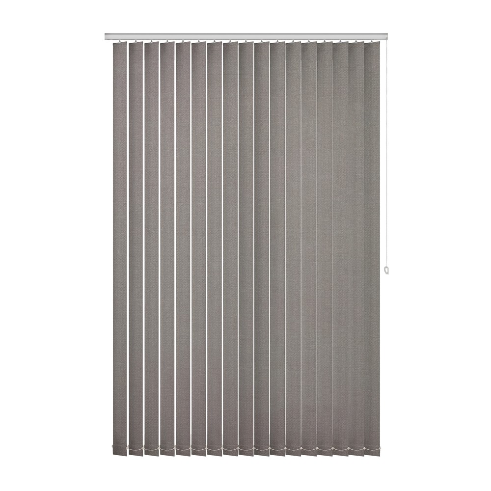 Graphite: The Fabric Box Vertical Blinds Hanson Graphite