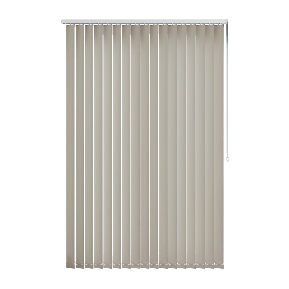 Grey Whisper: The Fabric Box Vertical Blinds Bella Grey Whisper