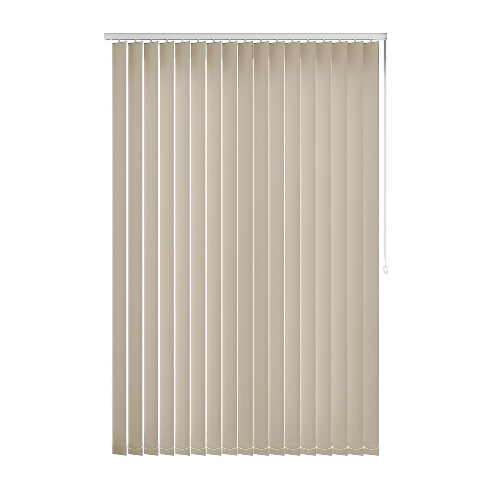 Beige: The Fabric Box Vertical Blinds Bella Beige