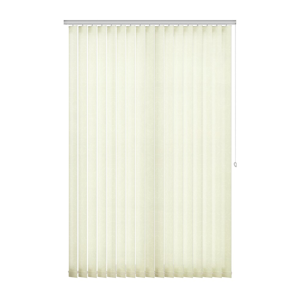 Vanilla: The Fabric Box Vertical Blinds Fleur Vanilla