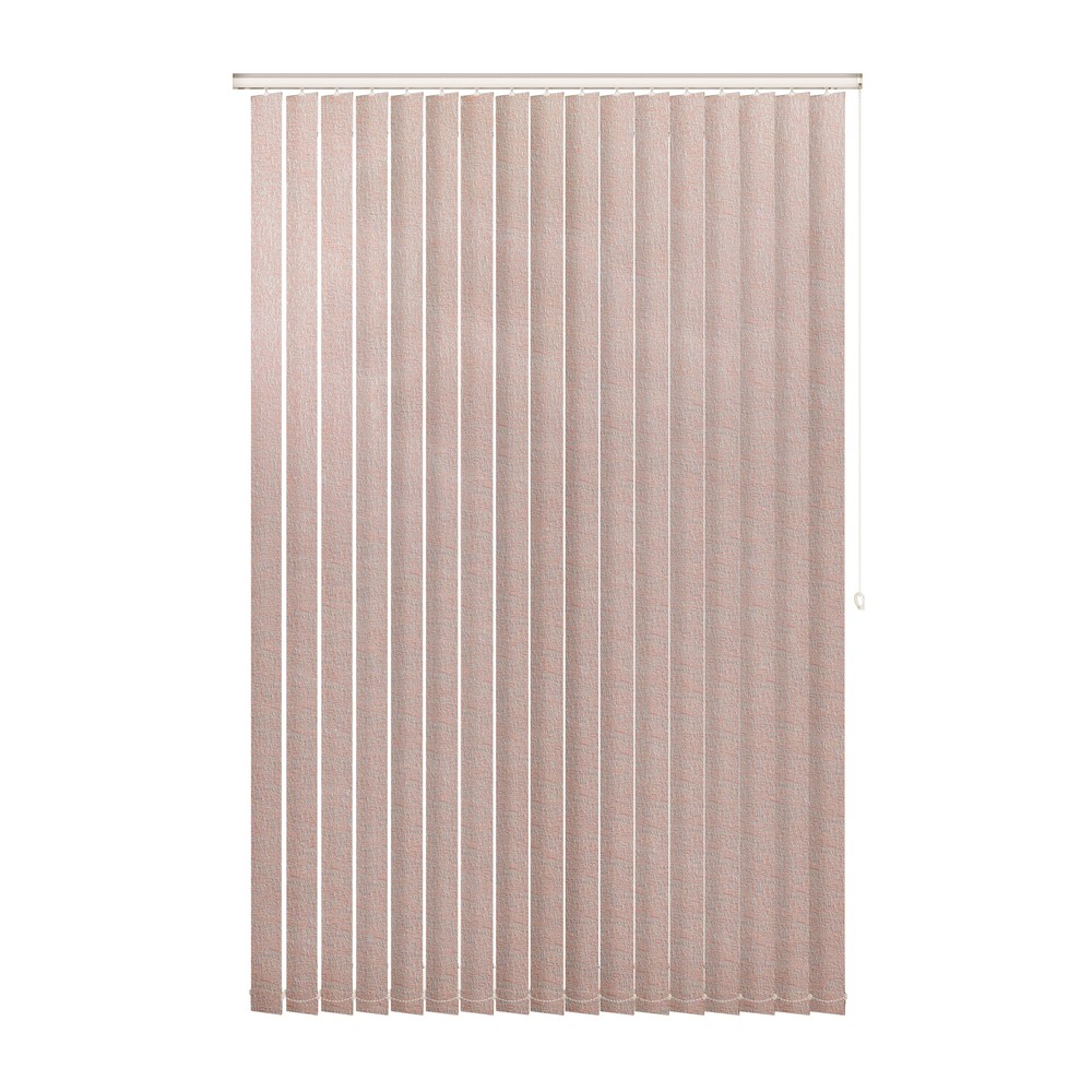 Blush: The Fabric Box Vertical Blinds Glimpse Blush