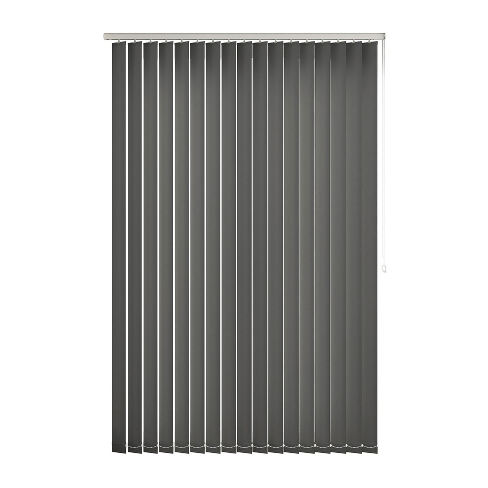 Noir: The Fabric Box Vertical Blinds Splash Noir