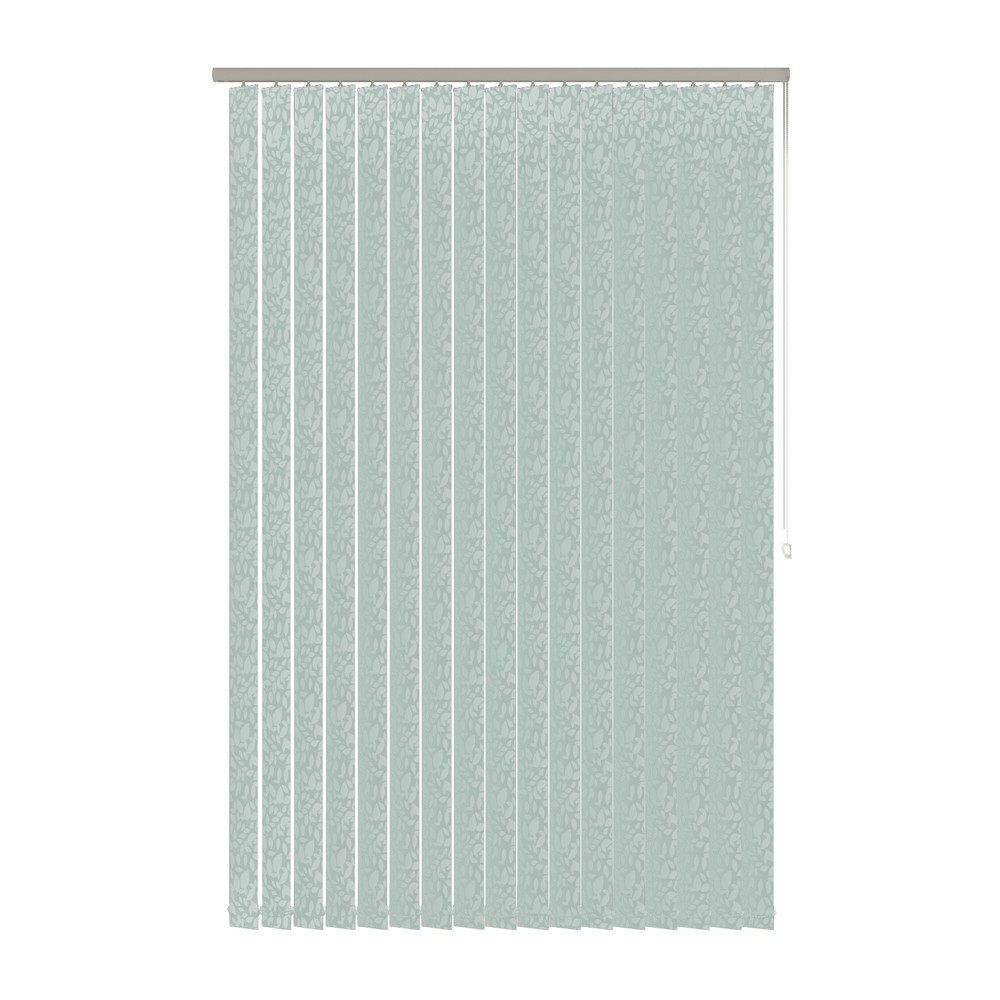 Aloe: The Fabric Box Vertical Blinds Isla Aloe