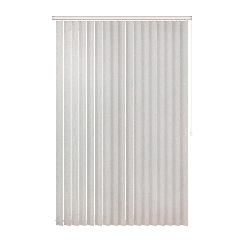 Snow: The Fabric Box Vertical Blinds Glimpse Snow