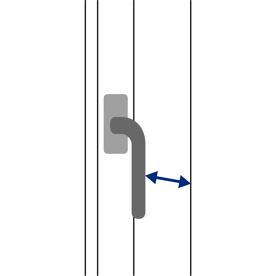 Checking recess depth for obstructions such as a window handle.